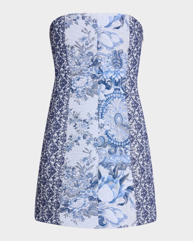 Violet Strapless Seamed A-Line Mini Dress